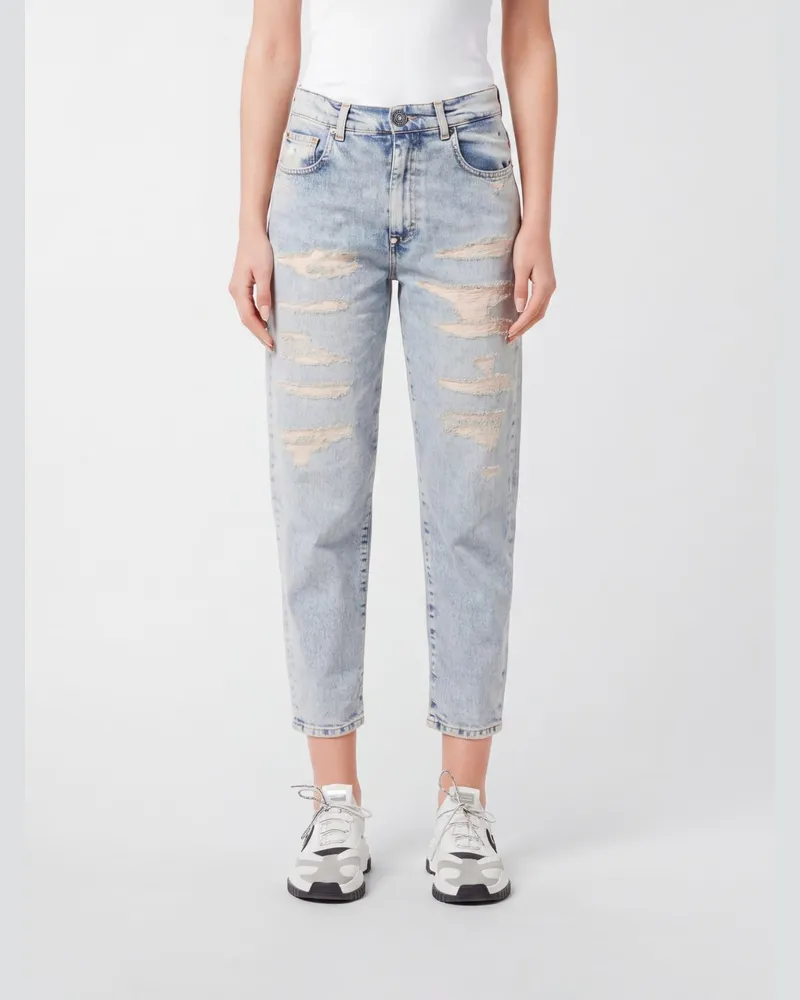 Philipp Plein Cropped Jeans aus Distressed Denim Denim