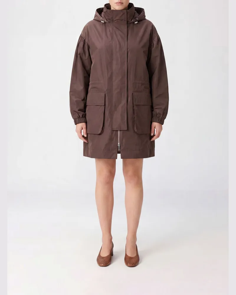 OOF WEAR Parka in Relaxed Fit aus Lyocell-Baumwoll-Mischung mit Kapuze und Kordelzug Braun