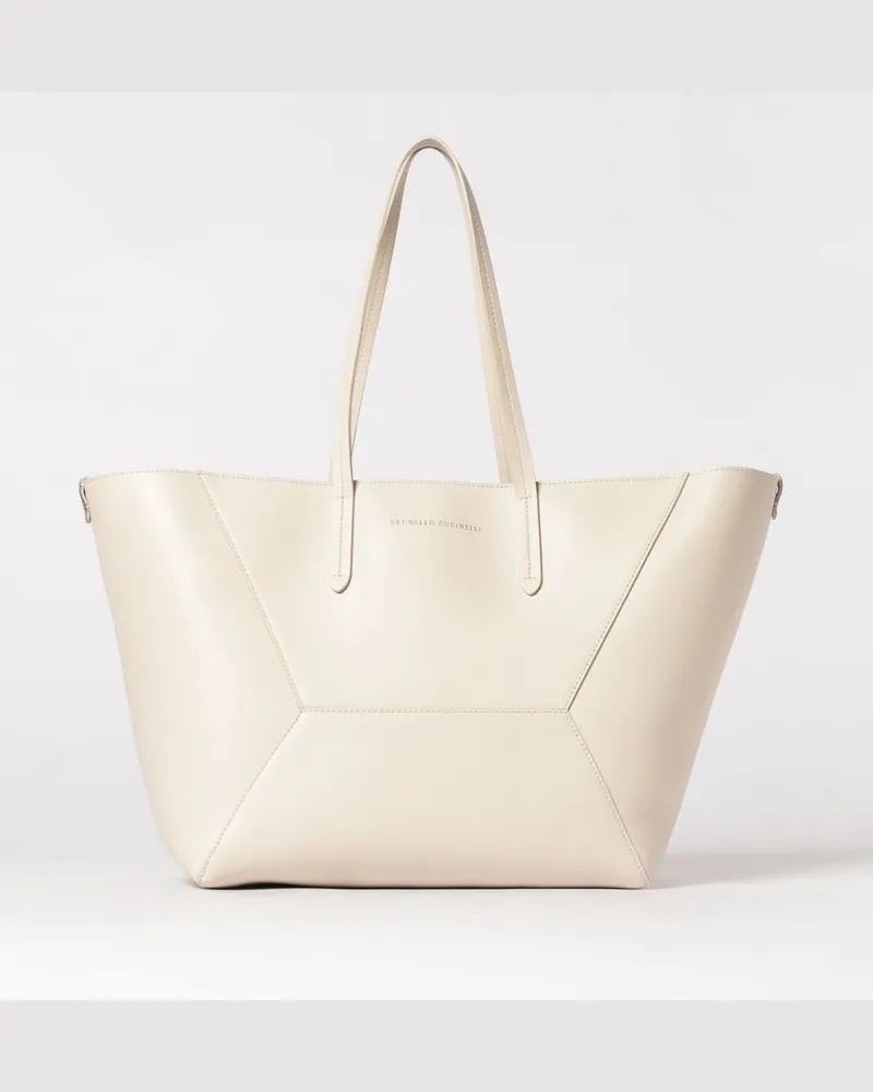 Brunello Cucinelli Schultertasche damen Ivory