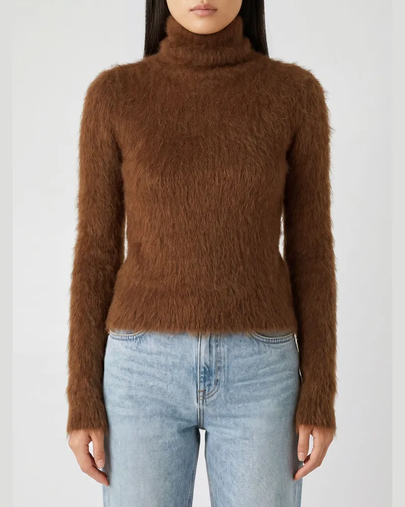 Dondup Schmal geschnittener Rollkragenpullover von aus Alpaka- und Mohairmischung Braun
