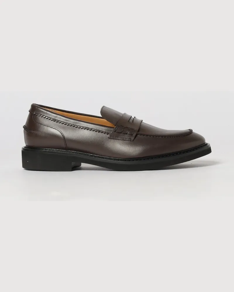 Anna F. Penny Loafer aus Glattleder mit hochgezogener Vorderkappe Dark