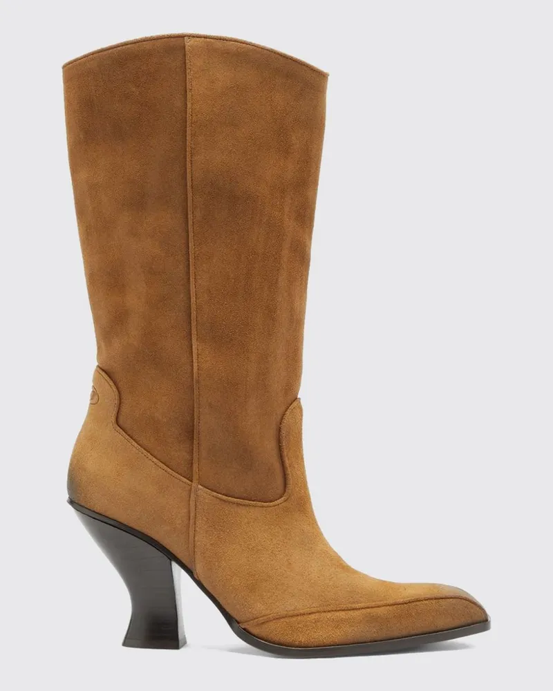 Diesel Wadenhohe Wildlederstiefel von mit geprägtem Oval-D-Logo Braun