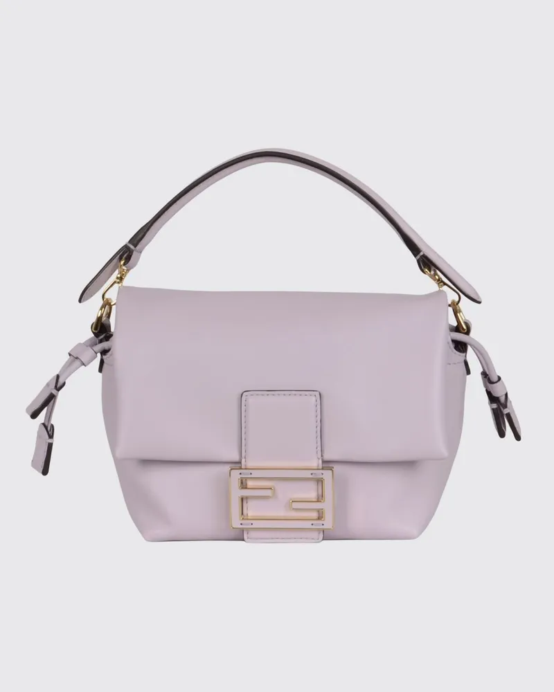 Fendi Mamma Baguette Minitasche aus Lammleder mit FF-Monogramm-Verschluss Burgunderrot