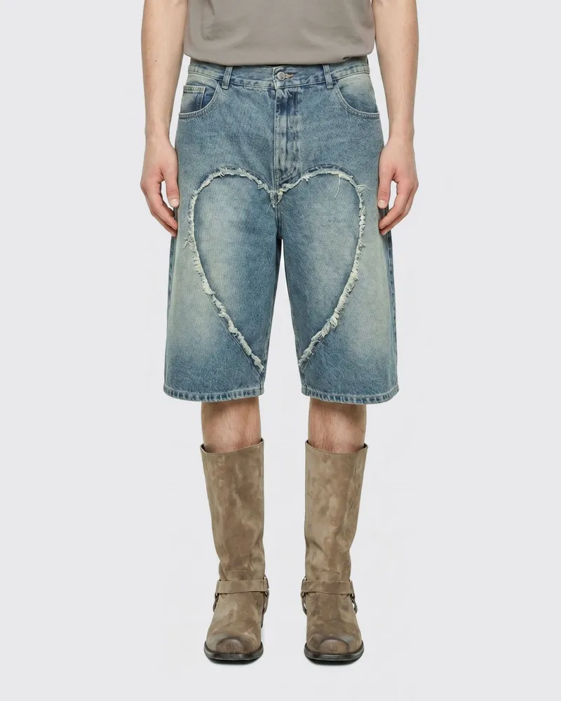Carne Bollente Denim-Shorts Blau