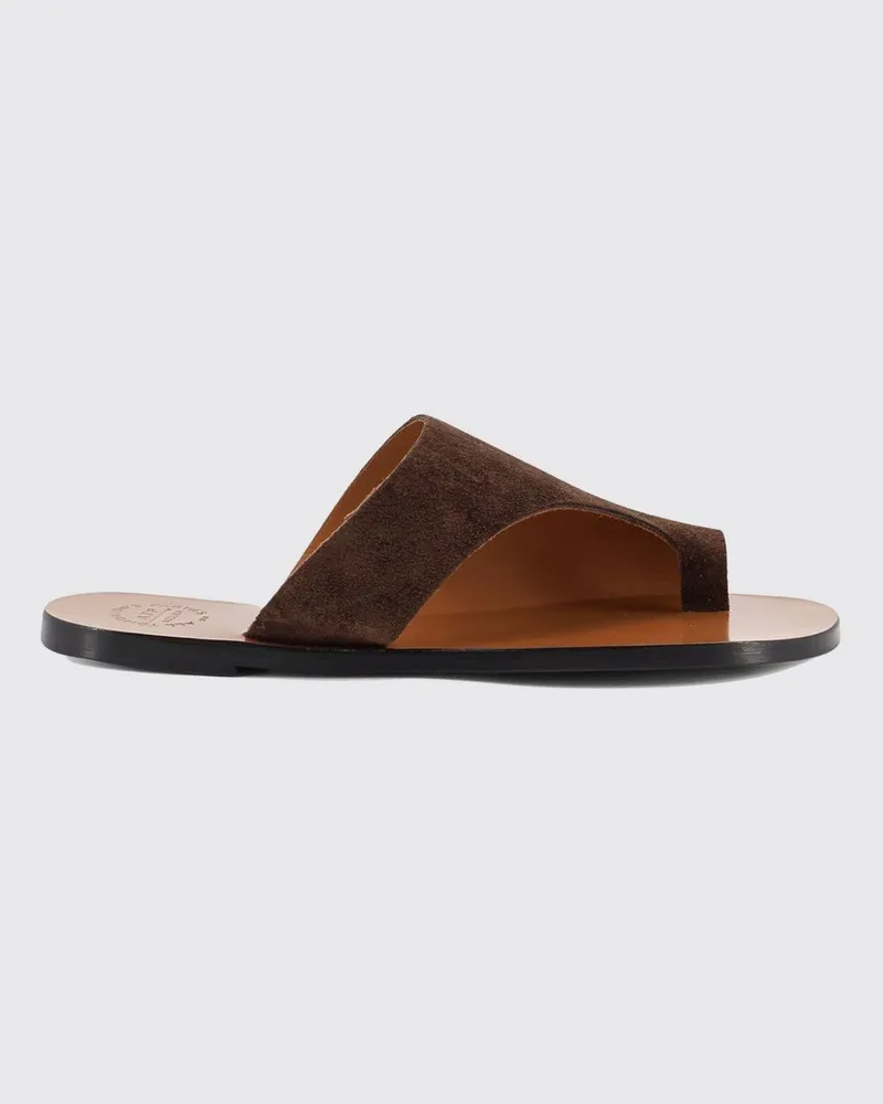 ATP Atelier Flache Wildleder-Zehentrenner-Sandalen von Braun