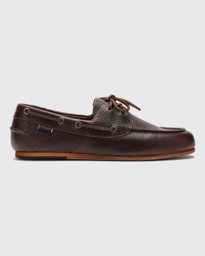 Sebago Owen Bootsschuhe aus genarbtem Leder von mit verstellbaren Schnürsenkeln Braun