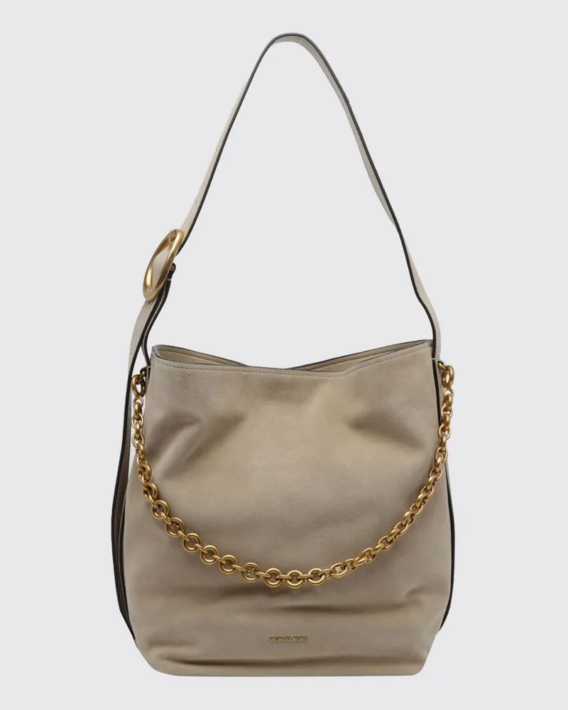 Michael Kors Große Nolita Schultertasche aus Leder und Wildleder mit Metalldetails Grün