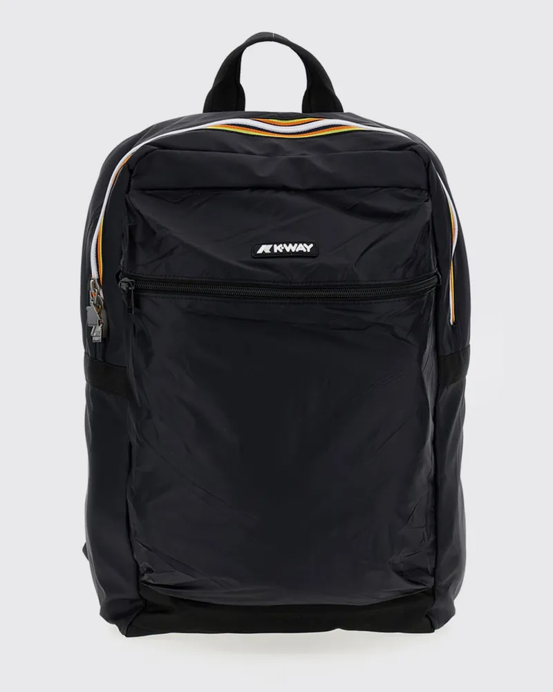 K-Way Mid Laon Rucksack aus wasserdichtem Ripstop-Nylon mit Laptoptasche Schwarz