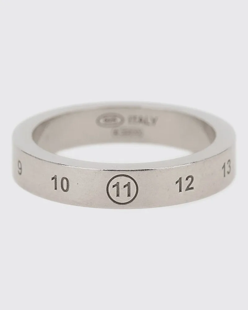 Maison Margiela Bandring mit graviertem numerischem Logo aus 925er Silber Silber