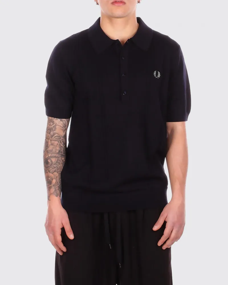 Fred Perry Baumwoll-Polo mit Logo Blau