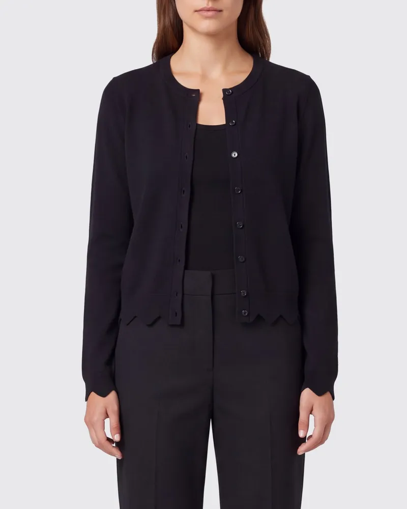 Marc Jacobs Cardigan aus Merinowolle und Lyocell-Mischung mit Rundhalsausschnitt Schwarz