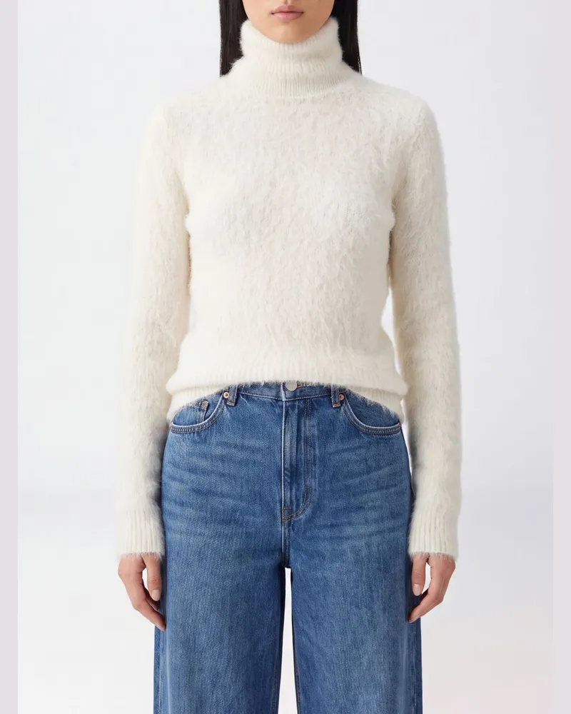 Dondup Schmal geschnittener Rollkragenpullover aus Alpaka- und Mohair-Wollmischung von Weiß