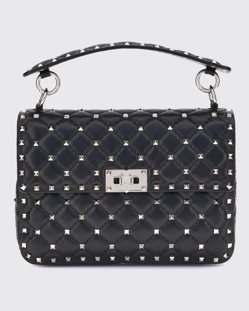 Valentino Garavani Rockstud Spike Mini-Handtasche aus gestepptem Nappa mit Nieten Schwarz