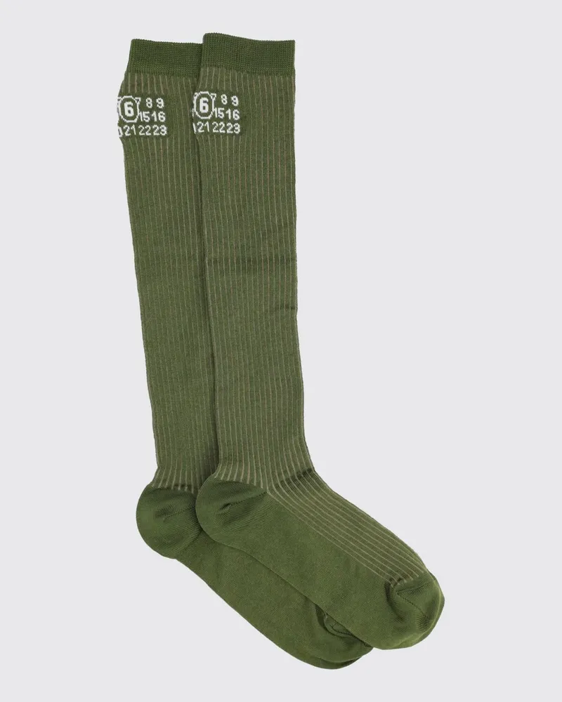 Maison Margiela Stretch-Rippstrick-Baumwollsocken Grün