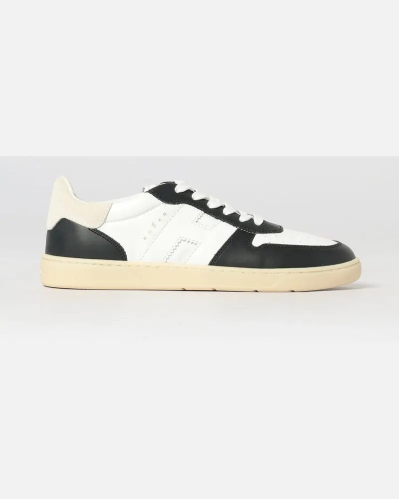 Hogan Cool zweifarbige Kalbsleder-Sneaker mit Memory-Foam-Sohle Weiß