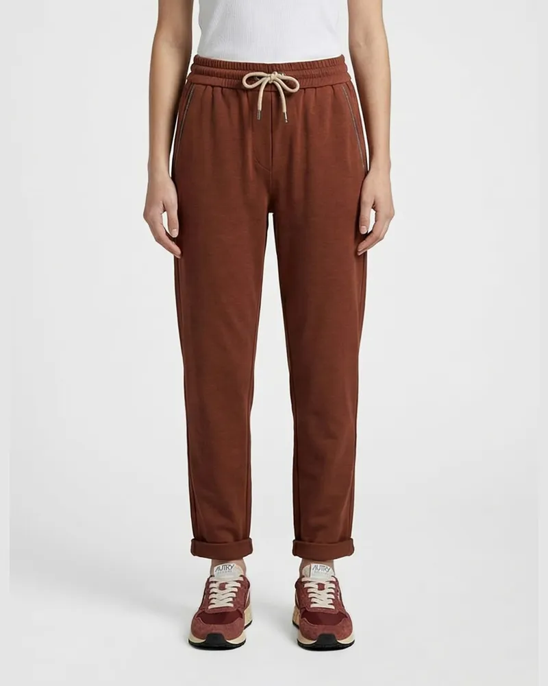 Brunello Cucinelli Hose damen Burgunderrot
