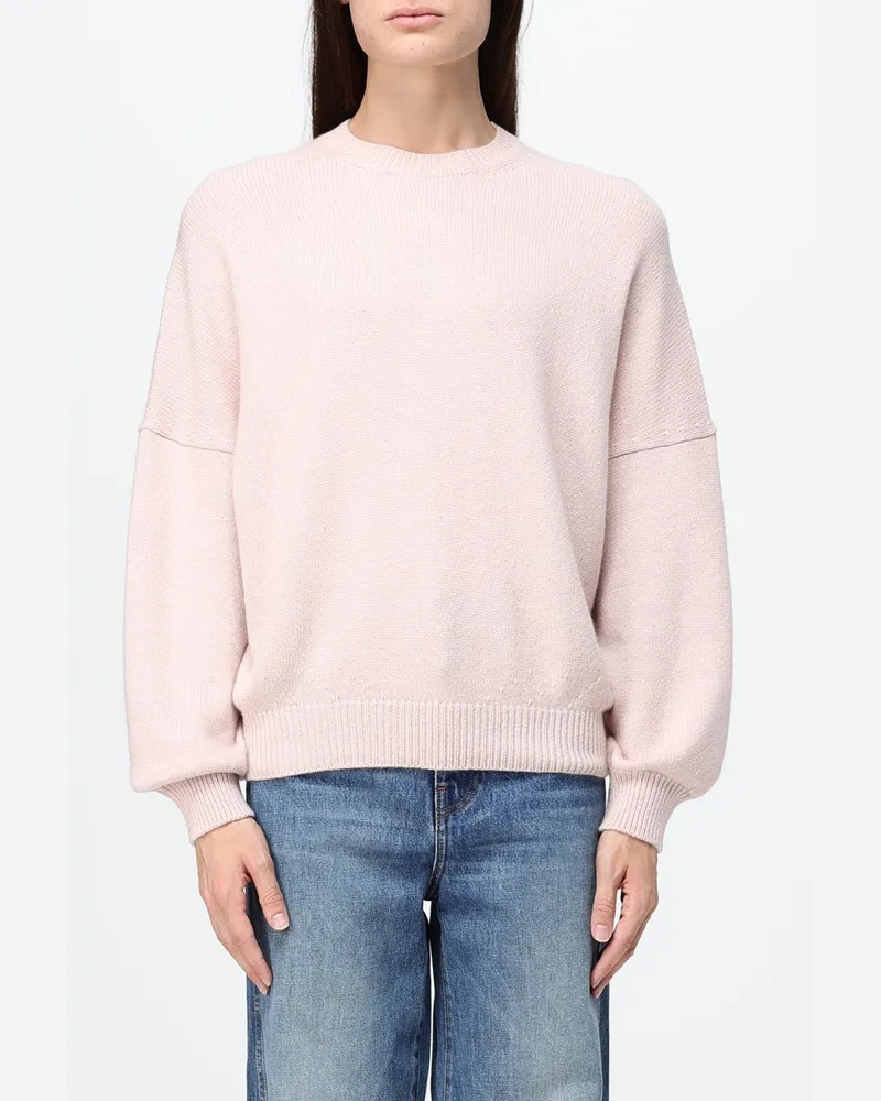 KHAITE Pullover aus reinem Kaschmir mit Rundhalsausschnitt und Rippbündchen Pink