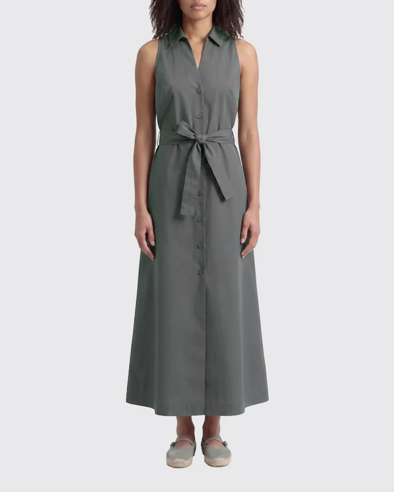 Woolrich Baumwoll-Hemdblusenkleid Grün