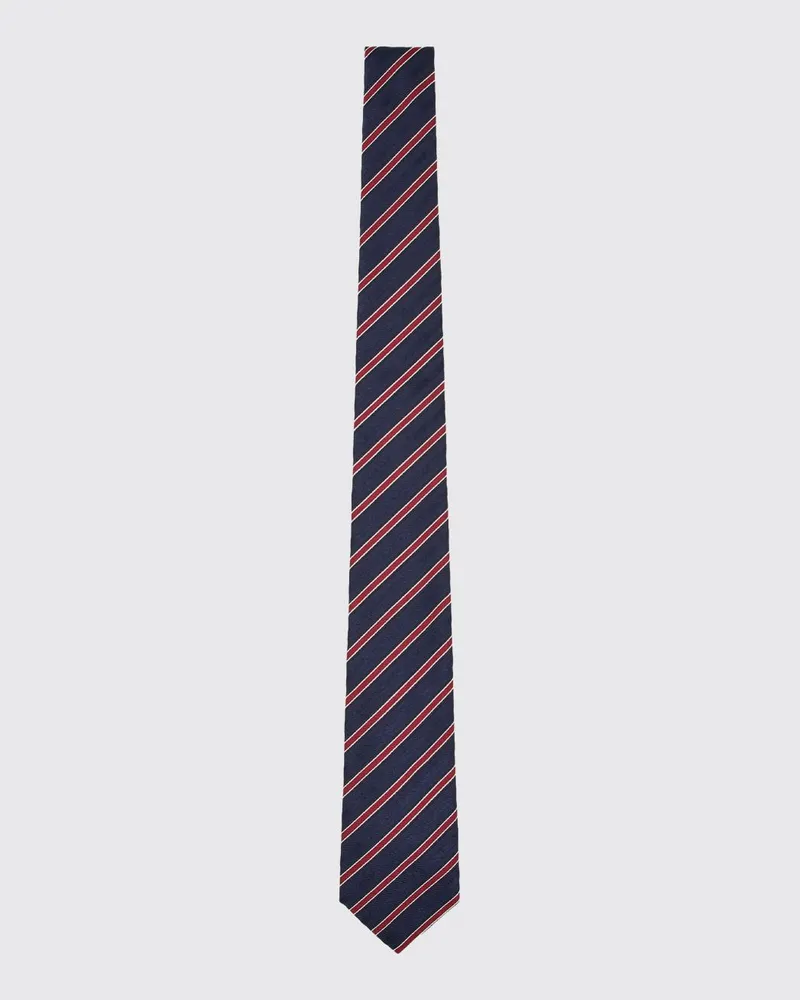 Emporio Armani Regimental-gestreifte Seidenkrawatte von Schwarz