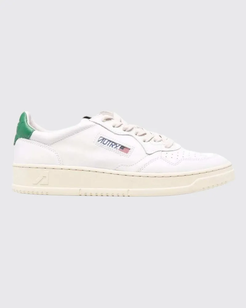 AUTRY Medalist Low Sneakers aus glattem Kalbsleder im Bicolor-Design Grasgrün