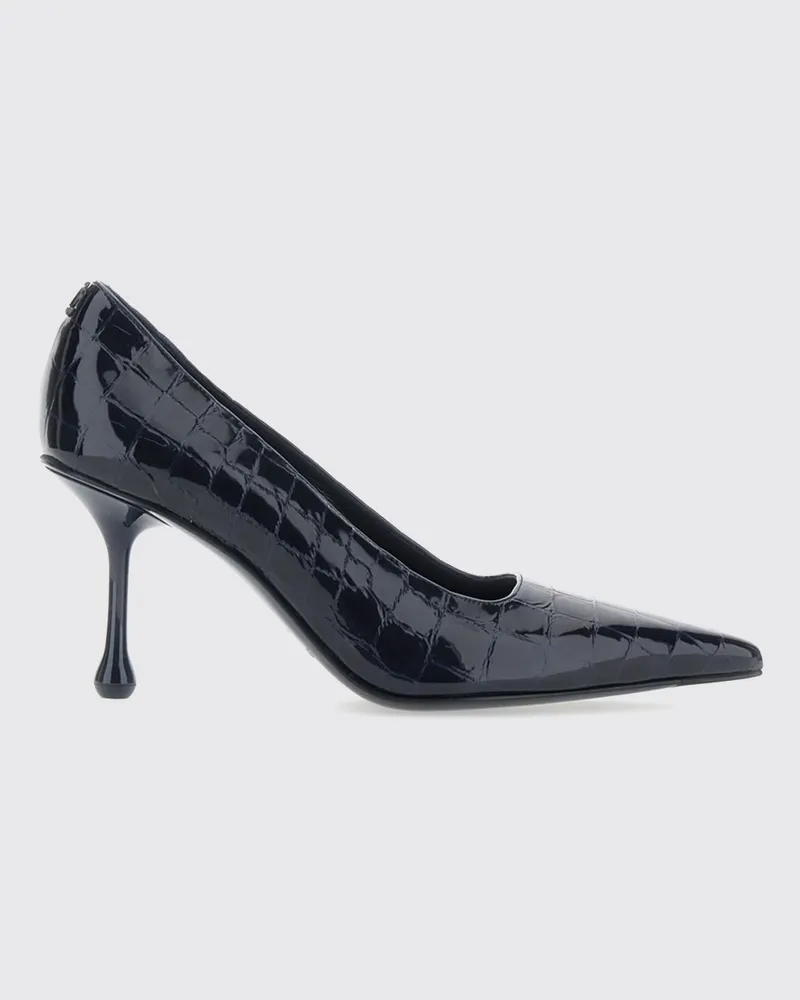 Jimmy Choo Ixia 80 Pumps aus Lackleder in Kroko-Optik Marine