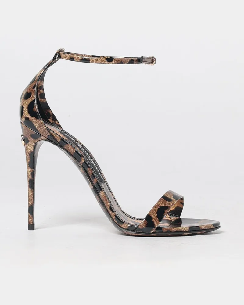Dolce & Gabbana DOLCE  GABBANA Hochhackige Keira-Sandalen Dolce & Gabbana aus Lackleder mit Animal-Print Savannah
