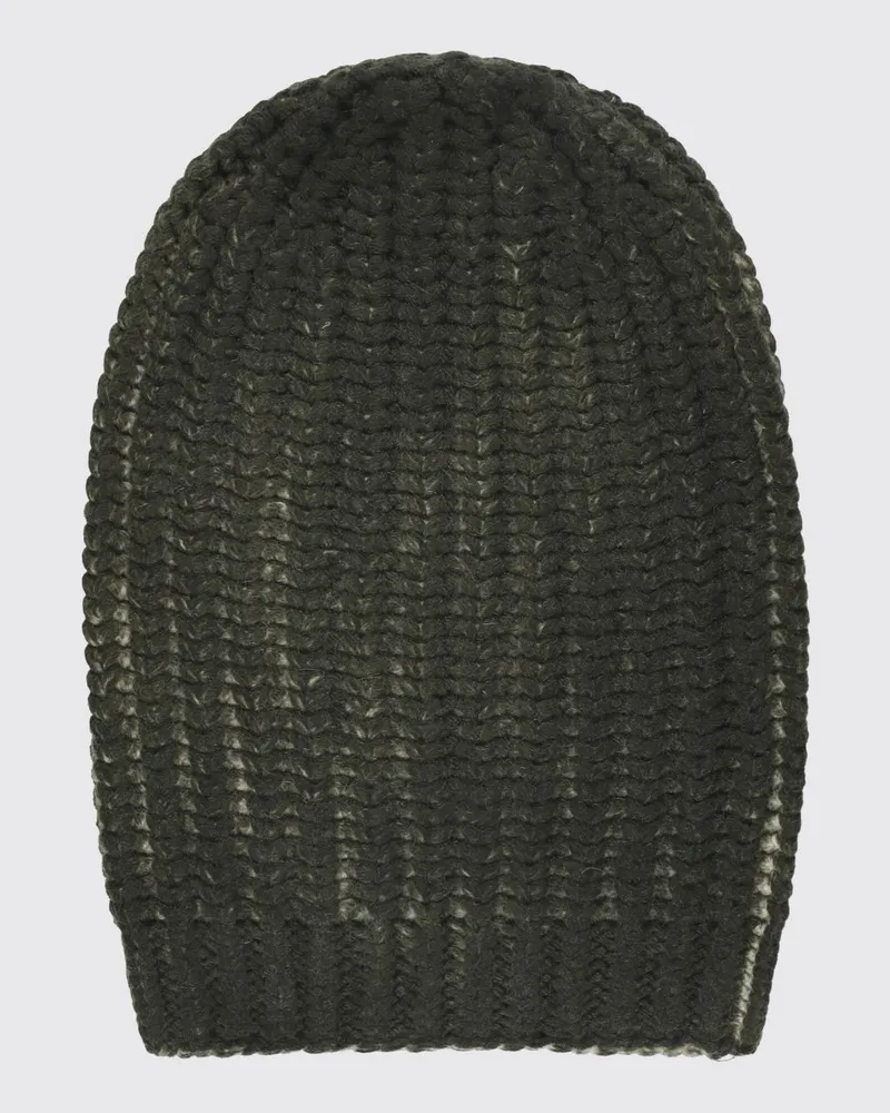 Avant Toi Beanie aus Merinowolle-Kaschmir-Mischung mit gerippten Kanten Grün