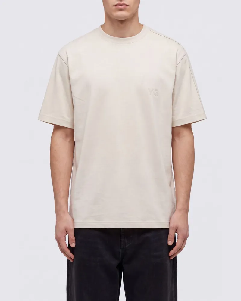 Y-3 Relaxed Fit T-Shirt aus Baumwolljersey mit 3-Streifen-Logo Weiß