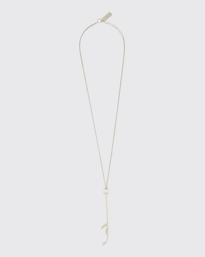 Maison Margiela Verstellbare Messing-Halskette mit Charm und Karabiner Silber