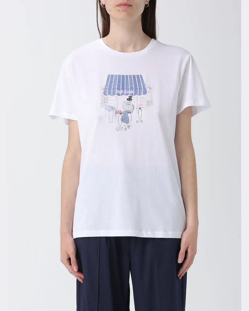 Liu Jo Bedrucktes Baumwoll-T-Shirt Weiss