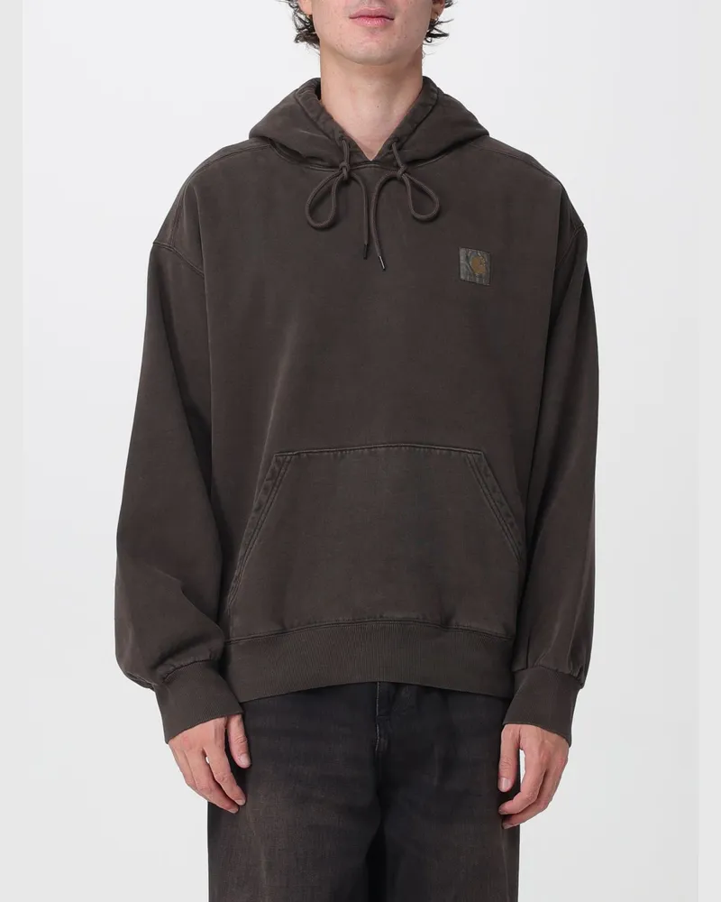 Carhartt WIP Relaxed Fit Baumwoll-Hoodie mit Kängurutasche Tabak