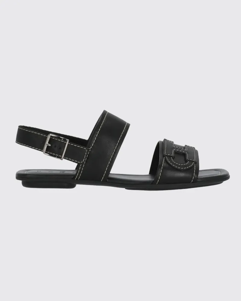 Hogan H685 Leder-Sandalen Schwarz
