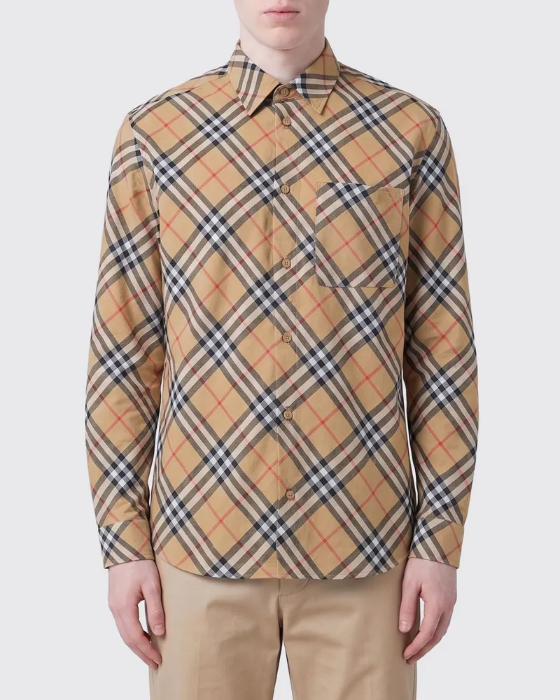 Burberry Kariertes Leinenhemd Beige