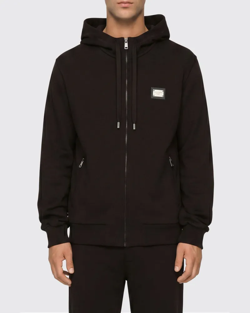 Dolce & Gabbana DOLCE  GABBANA Baumwoll-Sweatshirt mit Logo Dolce & Gabbana Schwarz