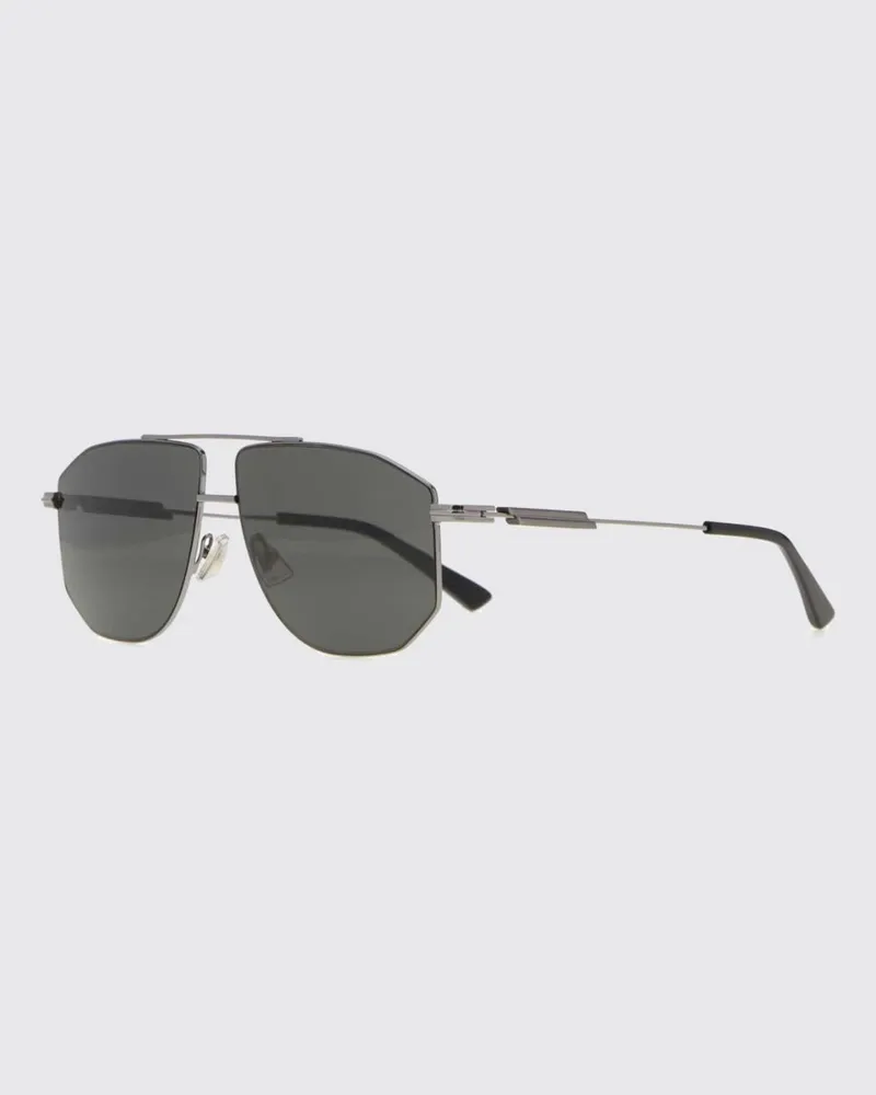 Bottega Veneta Aviator-Sonnenbrille aus Metall mit Doppelsteg Grau
