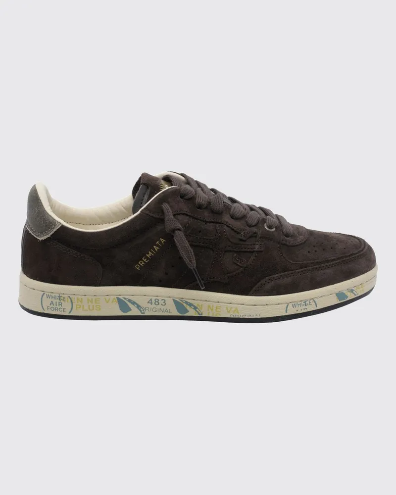 Premiata Clay Sneaker aus Veloursleder mit perforierter Zehenkappe Braun