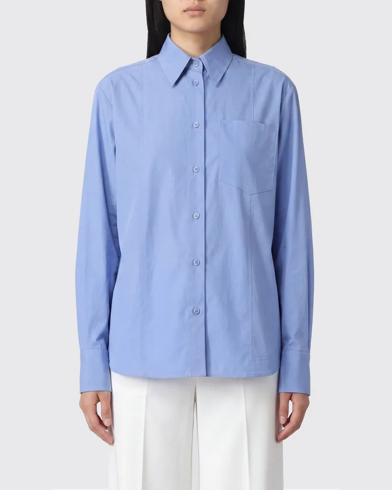 Semicouture Slim-Fit-Hemd aus Stretch-Baumwolle mit spitzem Kragen Hellblau