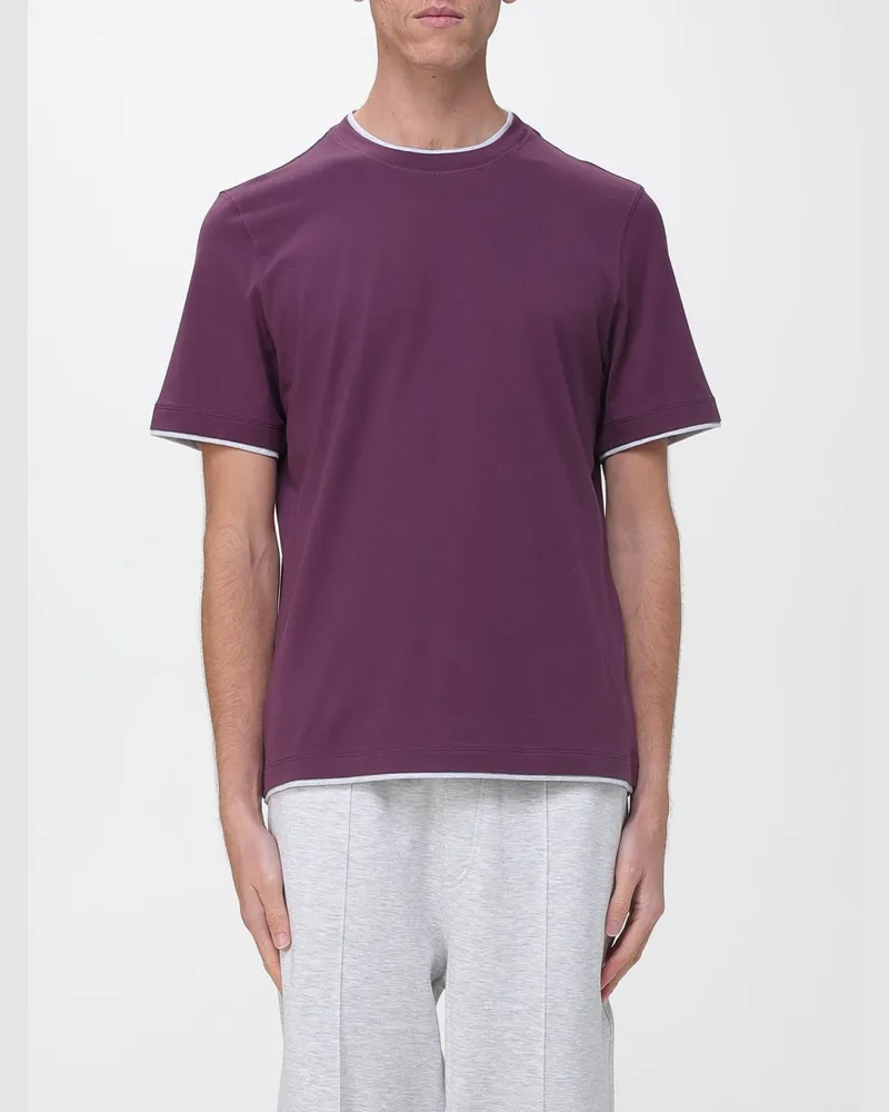 Brunello Cucinelli T-shirt herren Burgunderrot