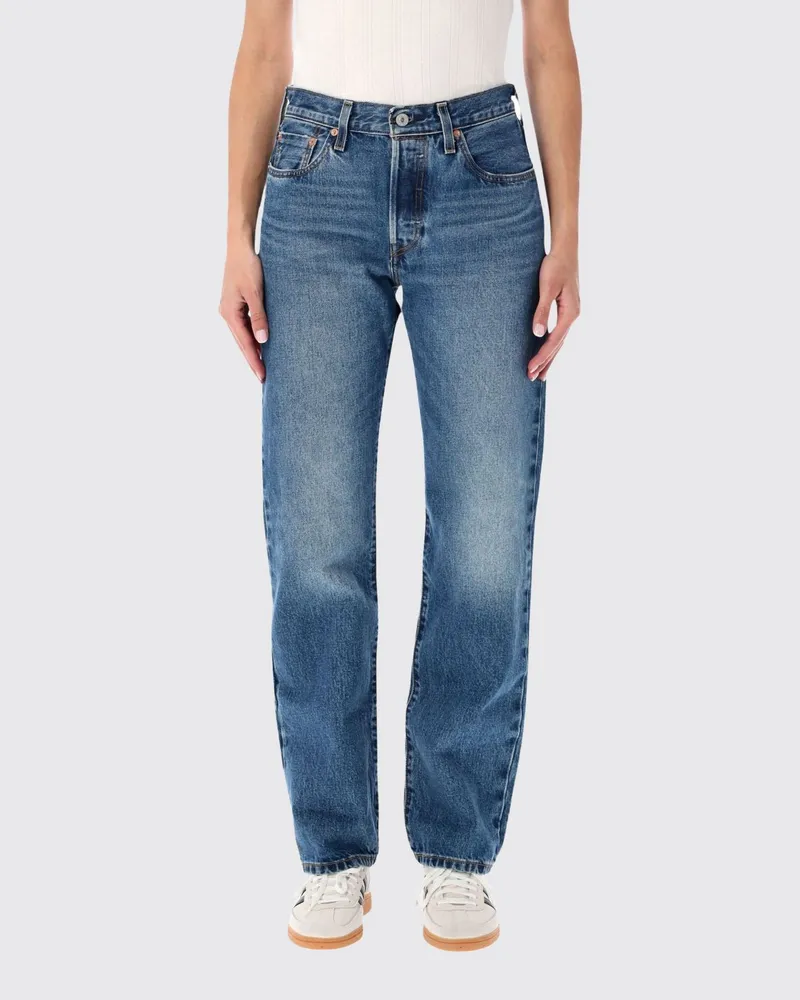 Levi's 501® Straight-Fit Jeans mit mittlerer Leibhöhe aus Baumwoll-Denim Blau