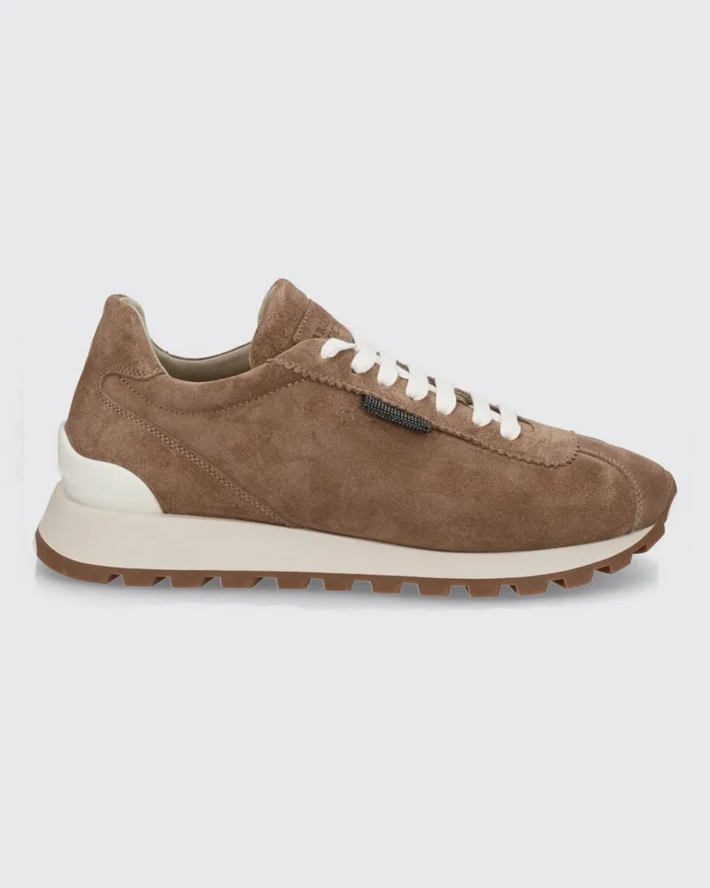 Brunello Cucinelli Wildleder-Sneakers mit Monile-Detail Burnt