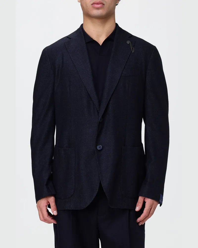 Biagio Santaniello Einreihiger Blazer aus Wollmischung mit aufgesetzten Taschen Grün