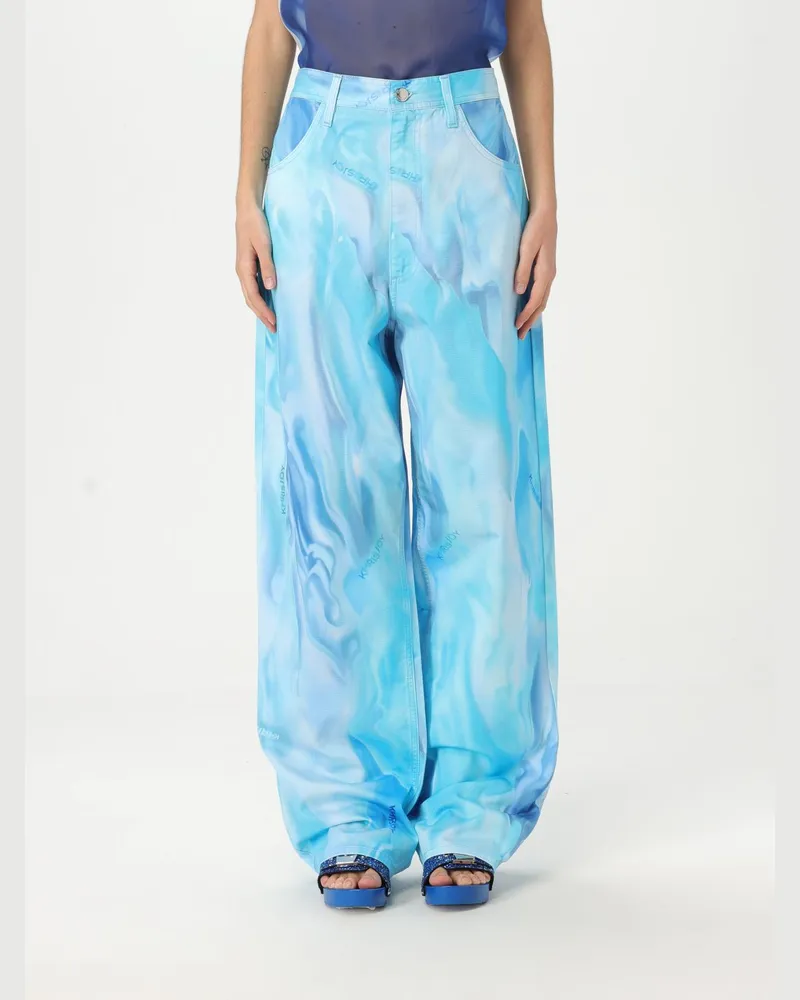 KHRISJOY Hose damen Hellblau