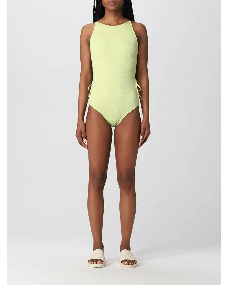 Bottega Veneta Badeanzug aus gewebtem Nylon Grün