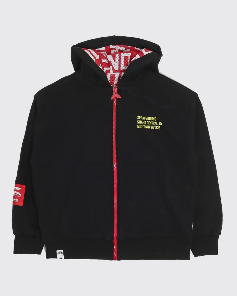 Sprayground Kapuzenpullover aus Baumwolle mit Logo Schwarz