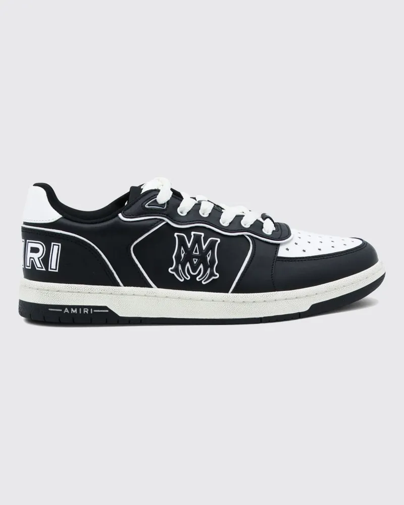 Amiri Newport Low-Top-Sneakers aus Glattleder mit perforierter Spitze und Kontrastlogo Schwarz