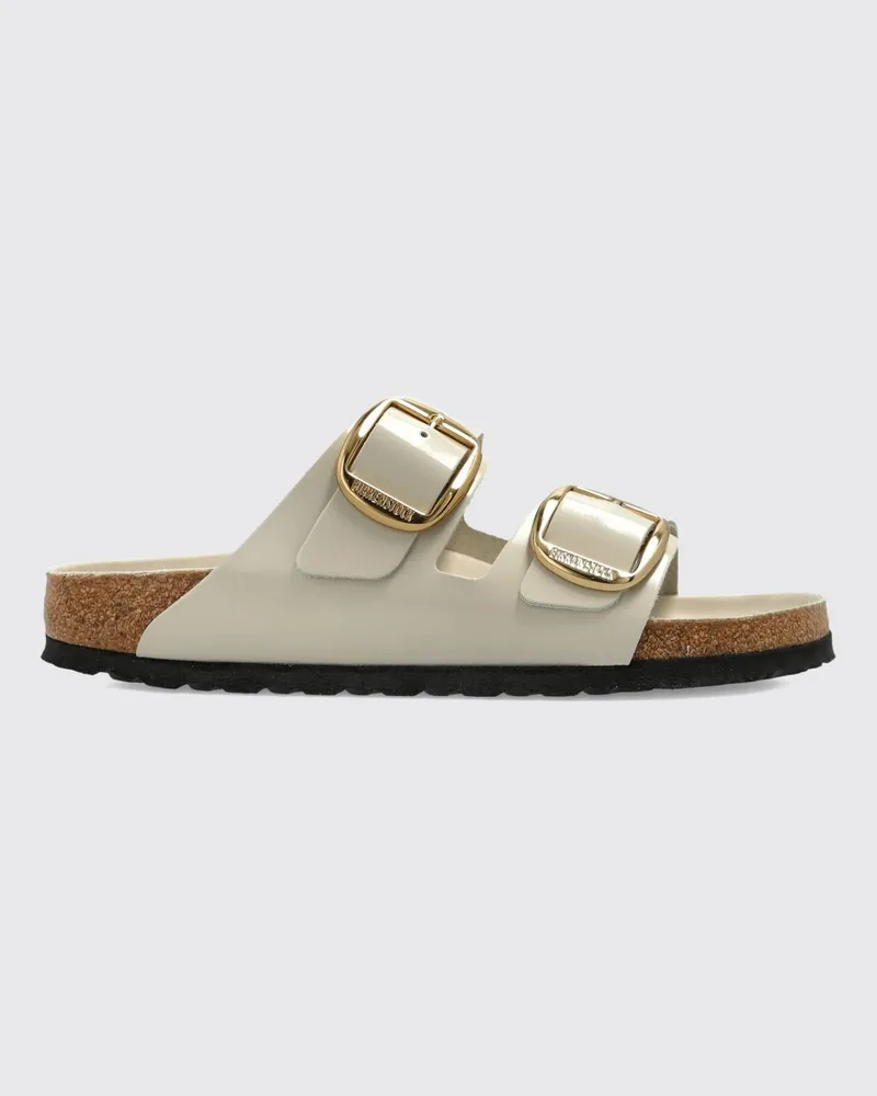 Birkenstock Flache Sandalen Arizona Big Buckle aus Glattleder mit Doppelschnalle Nude