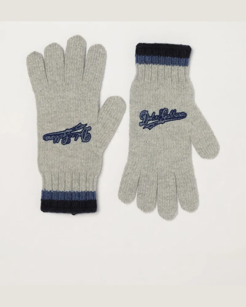 Dolce & Gabbana DOLCE  GABBANA Dolce & Gabbana Handschuhe für Jungen aus reiner Schurwolle mit Logo-Patch Grau