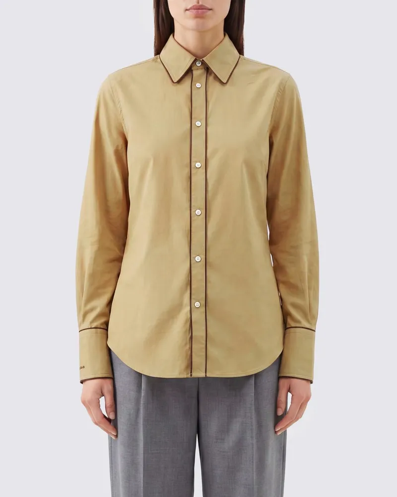 Ralph Lauren Slim-Fit-Langarmhemd aus Stretch-Baumwolle Beige