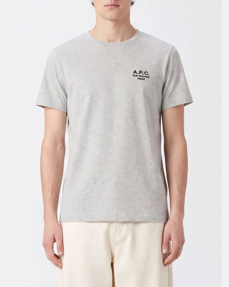 A.P.C. Slim Fit Baumwoll-T-Shirt mit Kontrastlogo Schwarz