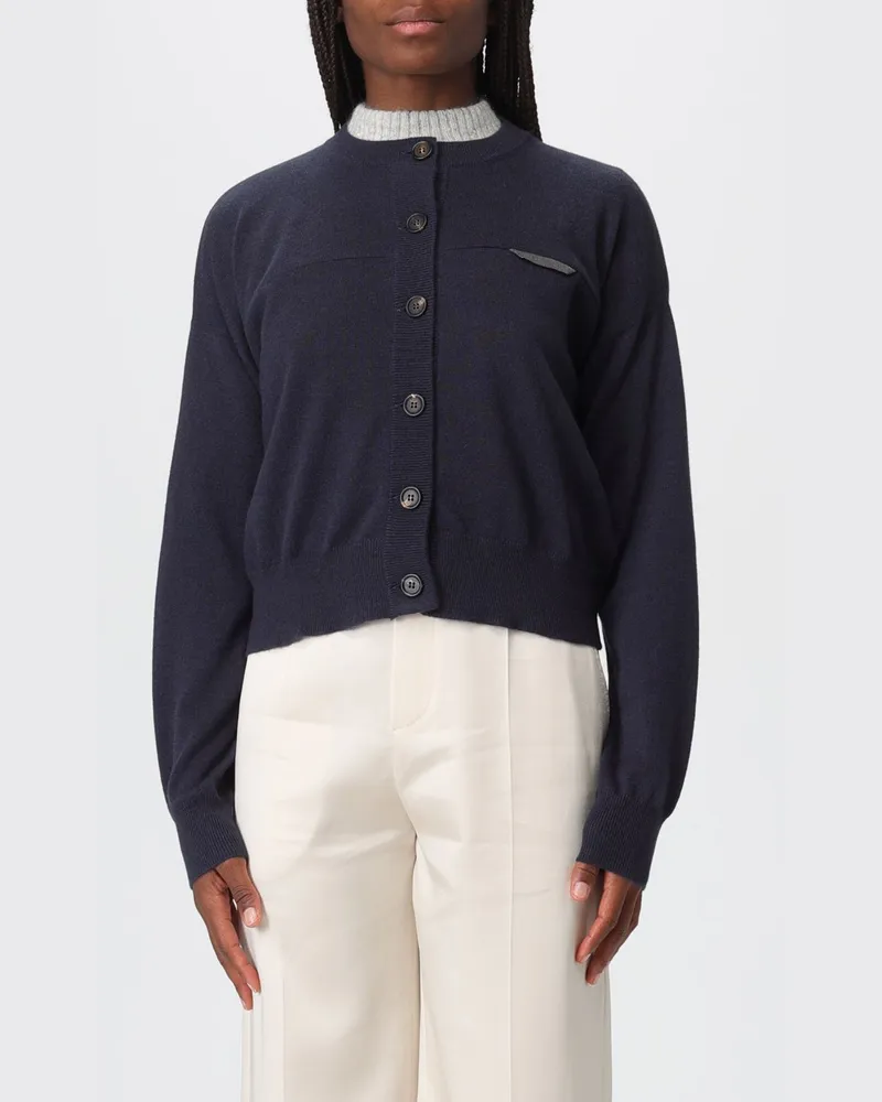 Brunello Cucinelli Strickjacke damen Blau